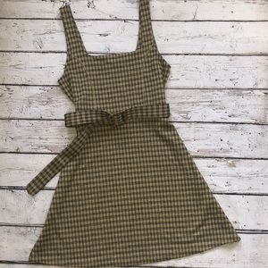 Topshop Belted Check Pinafore Dress size 8